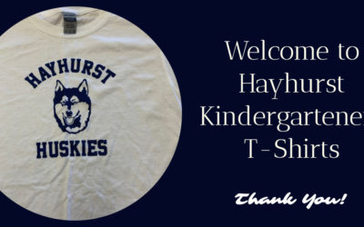 Kindergarteners’ Welcome to Hayhurst T-Shirts – Thank You Clark Chen and Shirts & Skins, Inc.